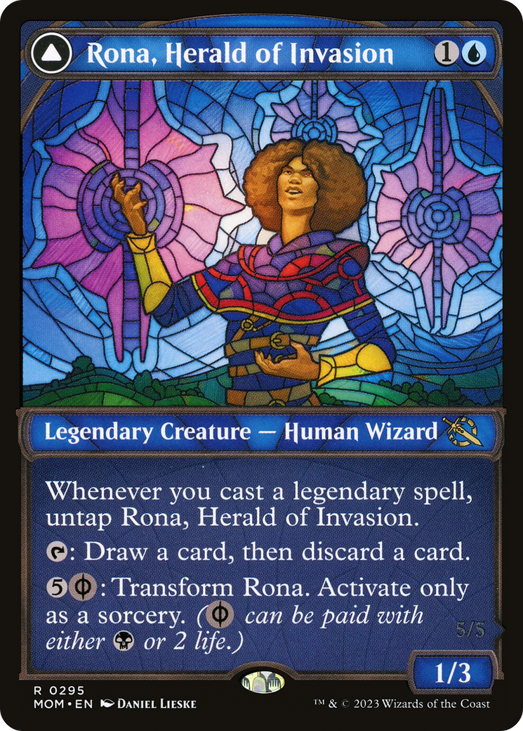 Rona, Herald of Invasion // Rona, Tolarian Obliterator (Showcase Planar Booster Fun) [March of the Machine]
