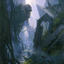 Swamp // Swamp (AZNR-014) - Zendikar Rising Art Series (Borderless) Foil