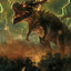 Thrasta, Tempest's Roar // Thrasta, Tempest's Roar (AMH2-042) - Modern Horizons 2 Art Series (Borderless) Foil