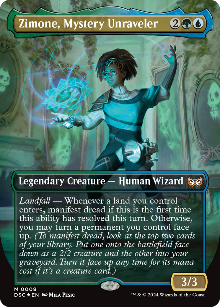 Zimone, Mystery Unraveler (Borderless) [Duskmourn: House of Horror Commander]