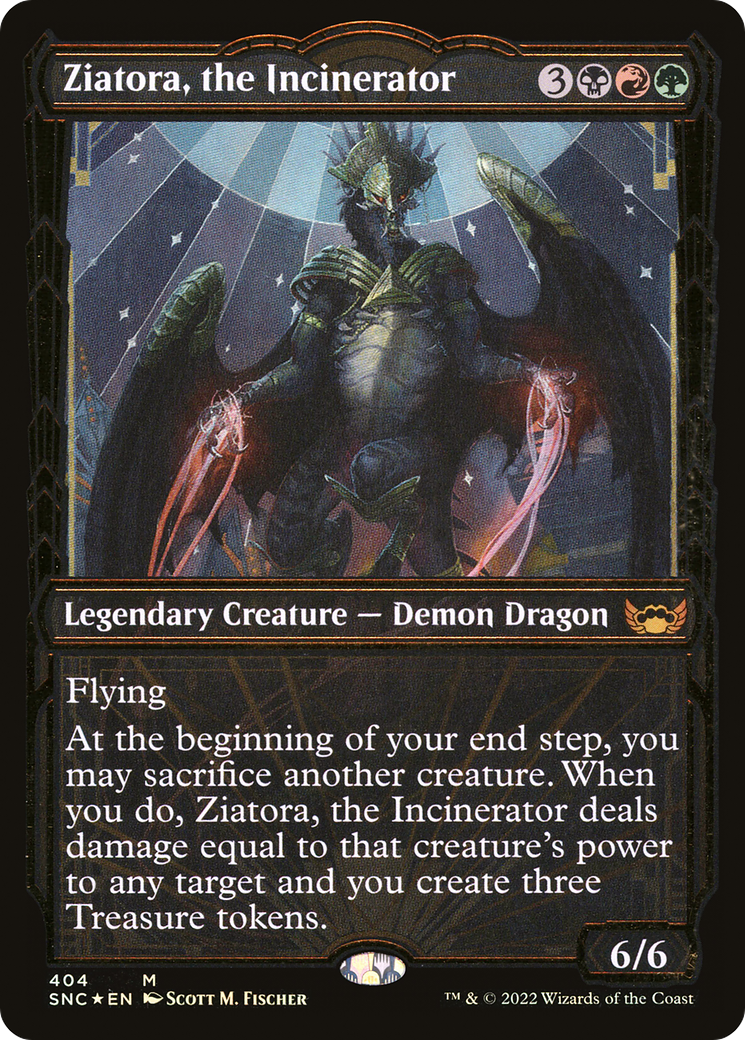 Ziatora, the Incinerator (Gilded Foil) (SNC-404) - Streets of New Capenna: (Showcase) Foil