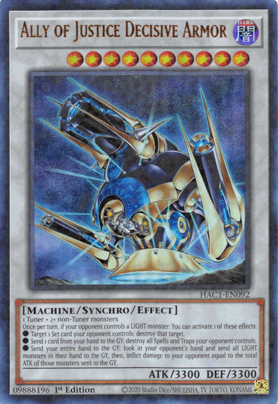 Ally of Justice Decisive Armor (Duel Terminal) [HAC1-EN092] Parallel Rare