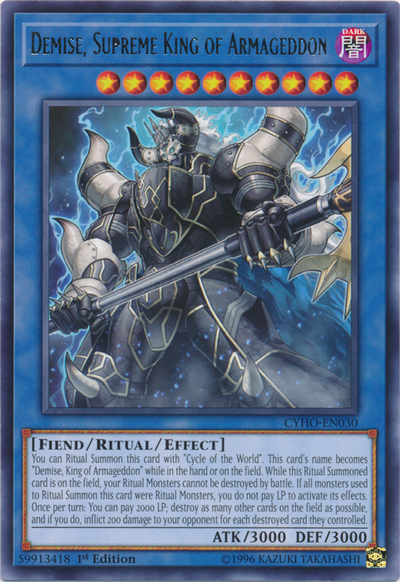 Demise, Supreme King of Armageddon [CYHO-EN030] Rare