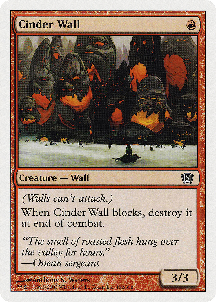 Cinder Wall (8ED-182) - 8th Edition Foil