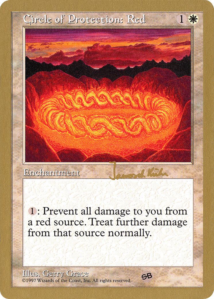 Circle of Protection: Red (Janosch Kuhn) (SB) [World Championship Decks 1997]