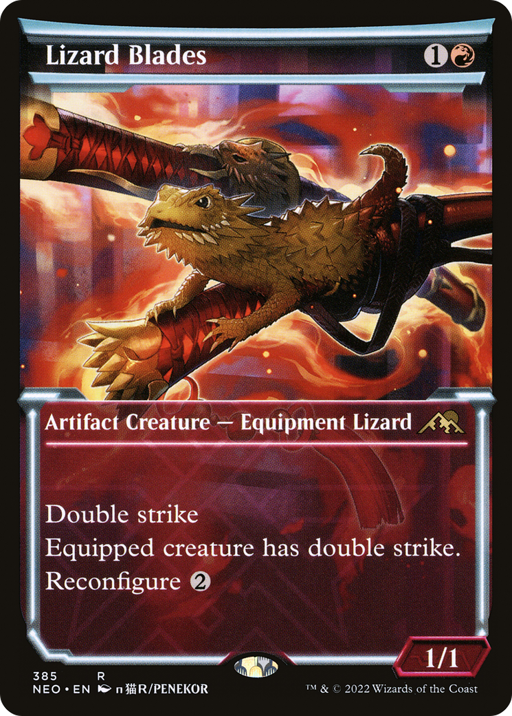 Lizard Blades (Showcase Soft Glow) [Kamigawa: Neon Dynasty]