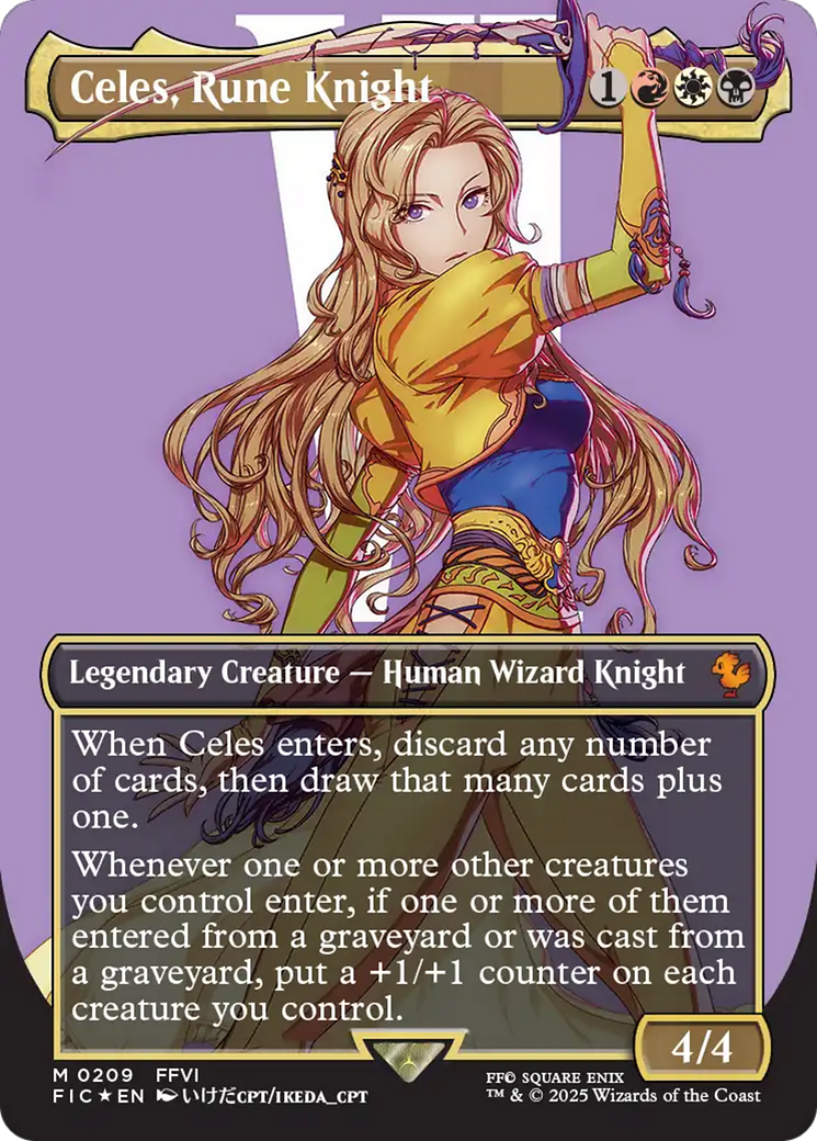 Celes, Rune Knight [Commander: FINAL FANTASY] (Borderless) Foil Mythic