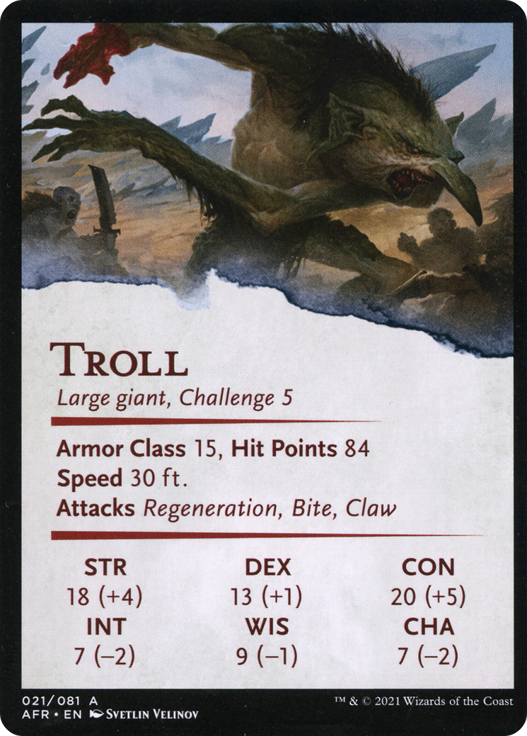 Loathsome Troll // Troll (AAFR-021) - Adventures in the Forgotten Realms Art Series (Borderless) Foil