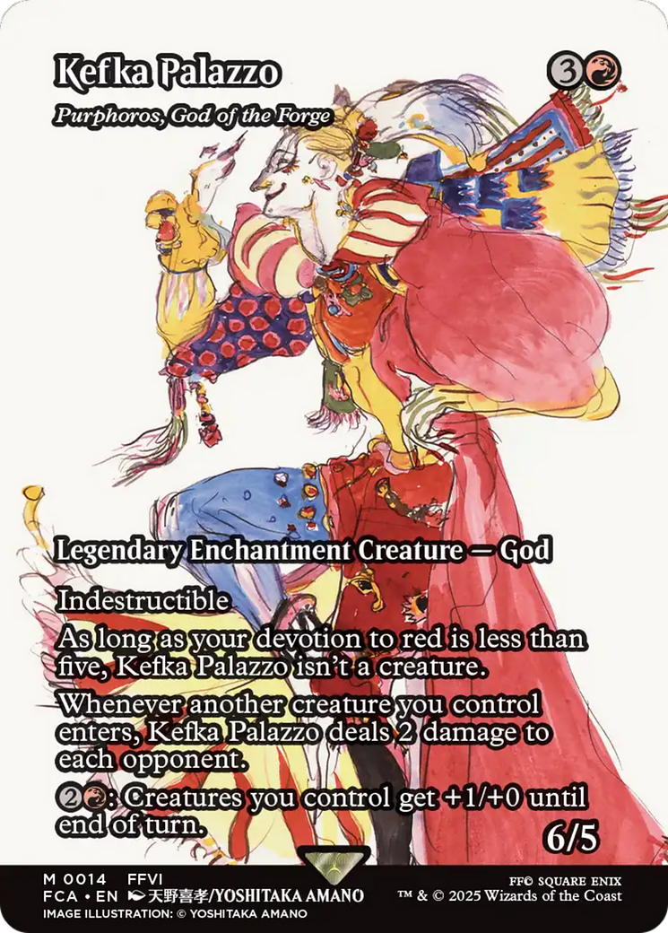 Purphoros, God of the Forge [FINAL FANTASY: Through the Ages] / Kefka Palazzo: (enchantment) (Borderless) Foil Mythic