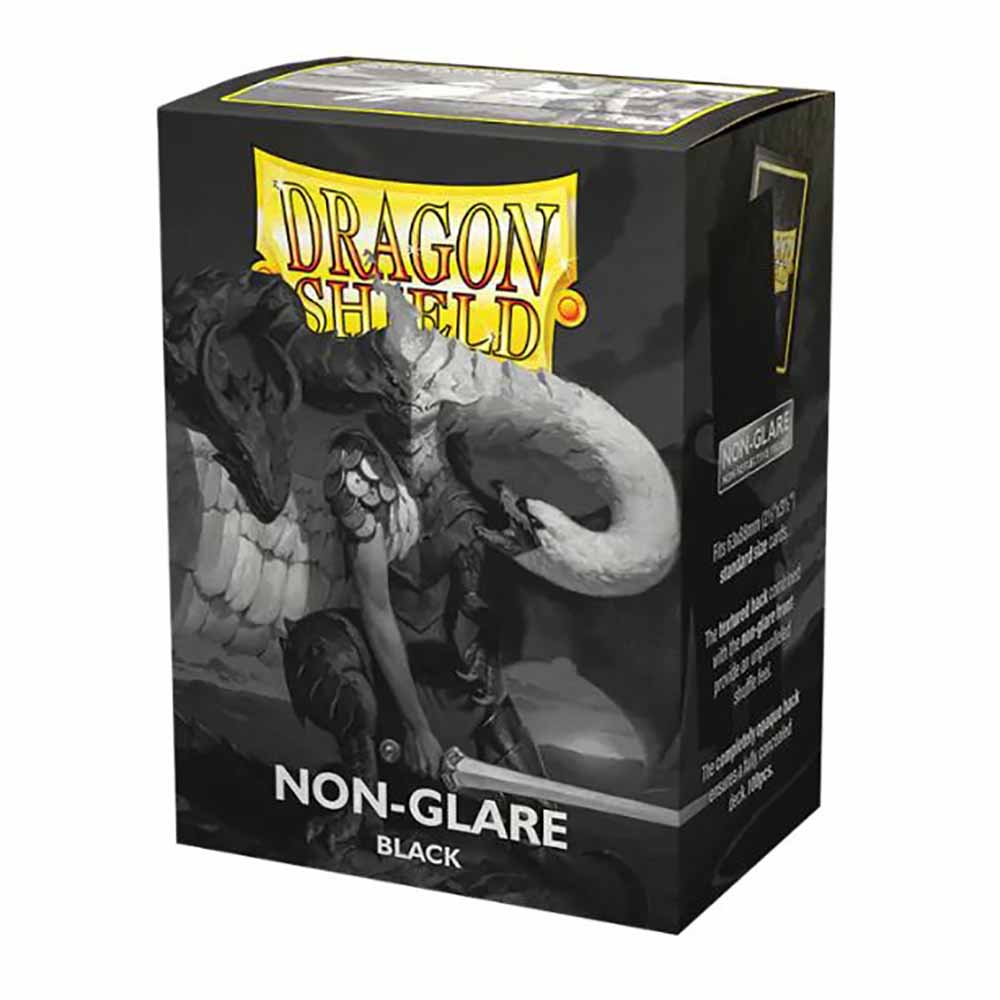 Dragonshield Sleeves - Black Matte Sleeves (NON-GLARE) (Standard Size 100 Pack)