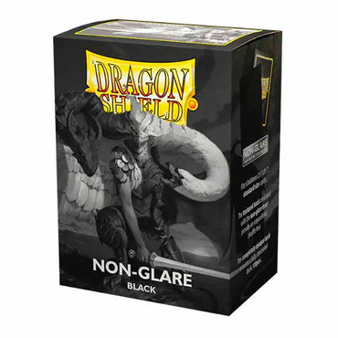 Dragonshield Sleeves - Black Matte Sleeves (NON-GLARE) (Standard Size 100 Pack)