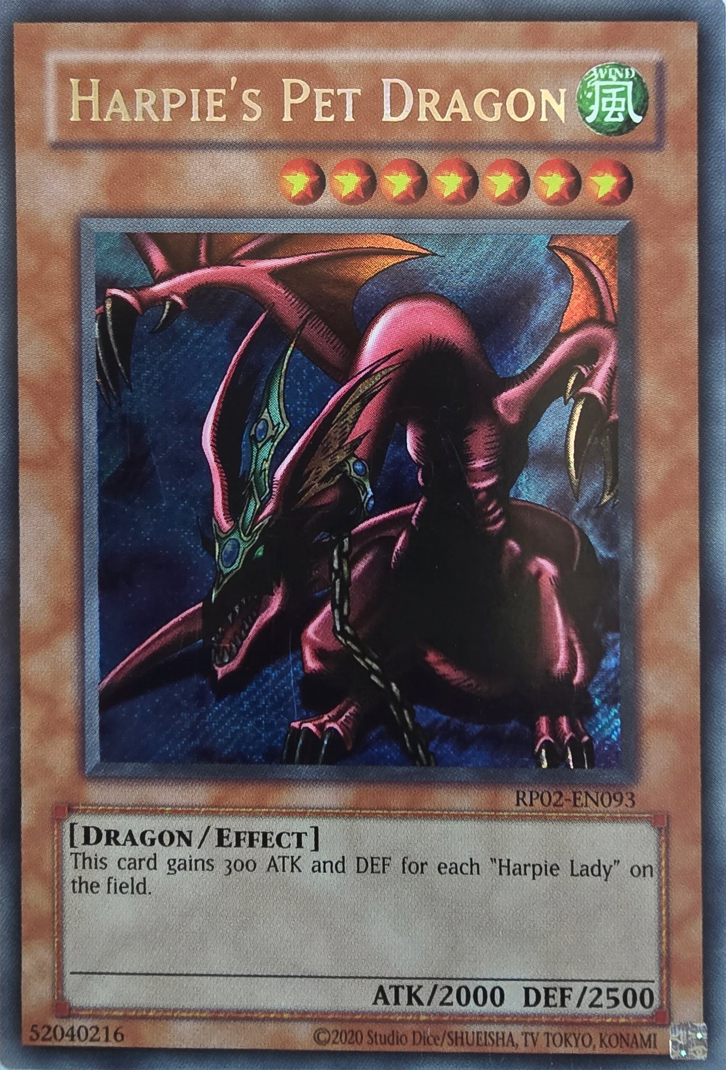 Harpie's Pet Dragon [RP02-EN093] Secret Rare [Retro Pack 2 2020 Date Reprint]