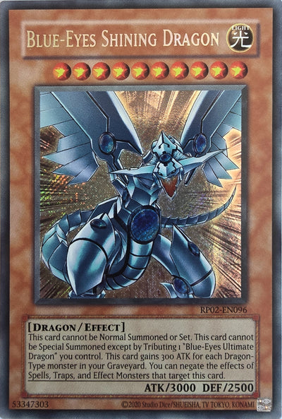 Blue-Eyes Shining Dragon [RP02-EN096] Secret Rare [Retro Pack 2 2020 Date Reprint]