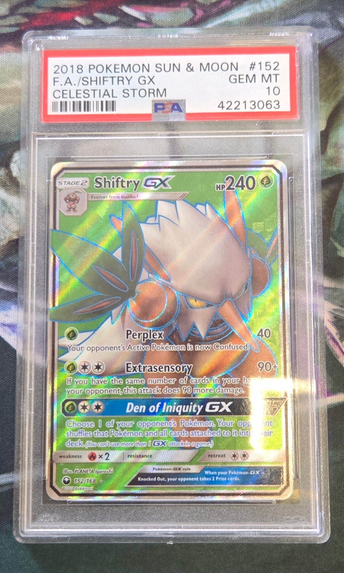 Shiftry GX (152/168) [2018 Pokemon Sun & Moon Celestial Storm] (PSA Graded 10)