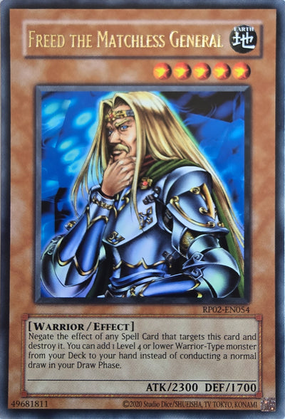 Freed the Matchless General [RP02-EN054] Rare [Retro Pack 2 2020 Date Reprint]