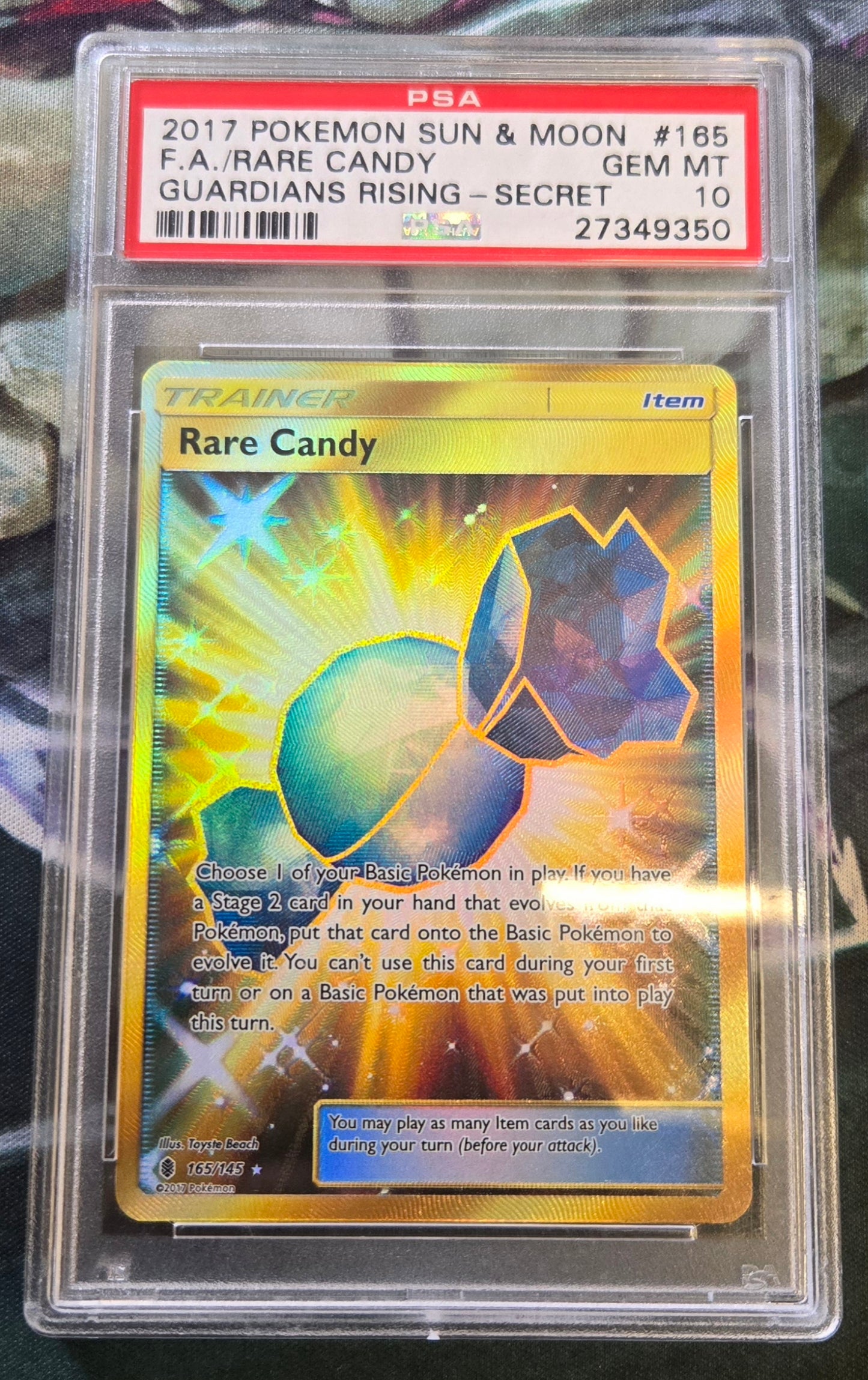 Rare Candy (165/145) [2017 Pokémon Sun & Moon Guardians Rising] (PSA Graded 10)