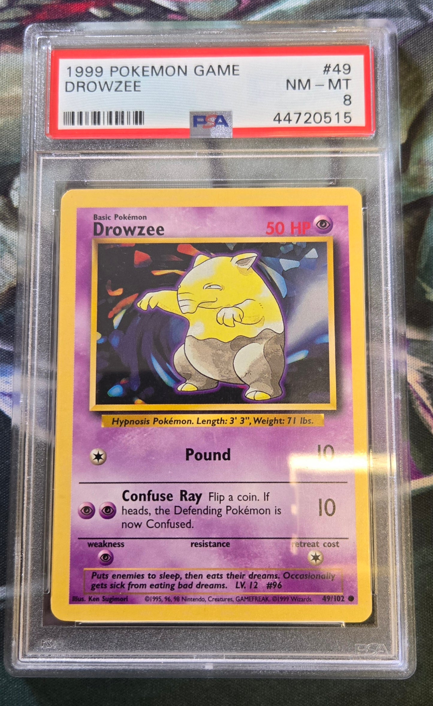 Drowzee (49/102) [1999 Pokémon Game] (PSA Graded 8)