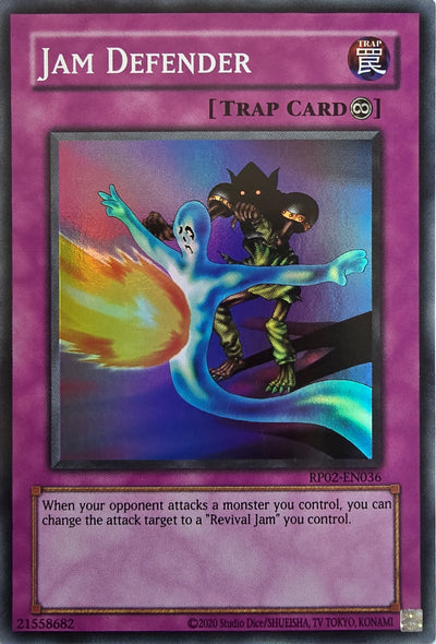 Jam Defender [RP02-EN036] Super Rare [Retro Pack 2 2020 Date Reprint]