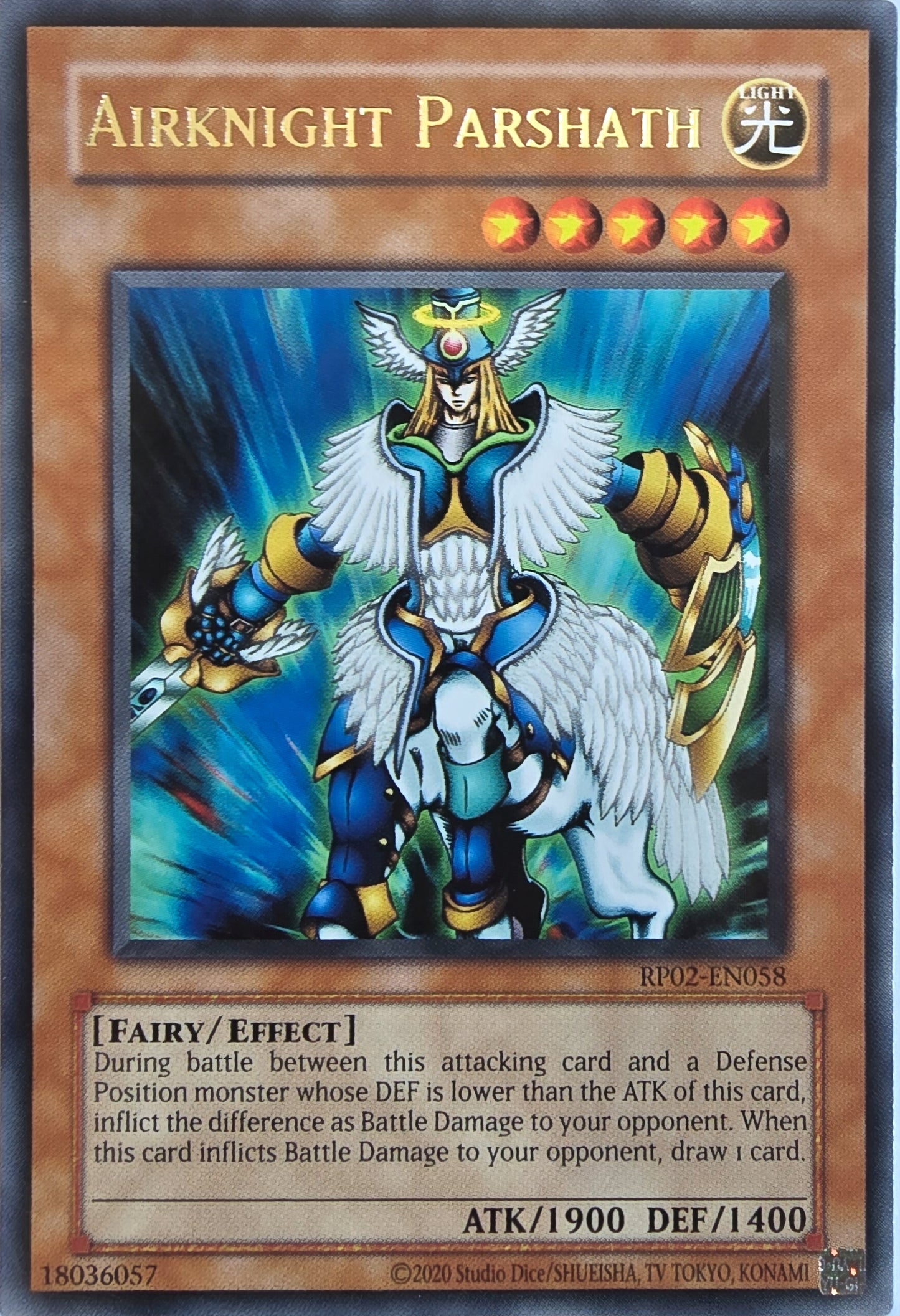Airknight Parshath [RP02-EN058] Rare [Retro Pack 2 2020 Date Reprint]