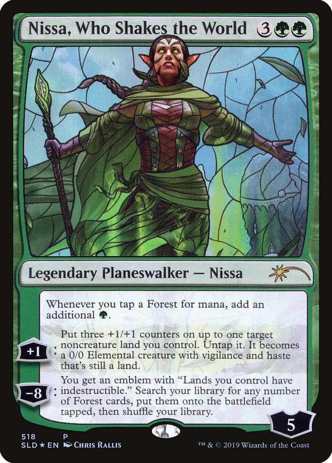 Nissa, Who Shakes the World (Stained Glass) [Secret Lair Drop Promos]
