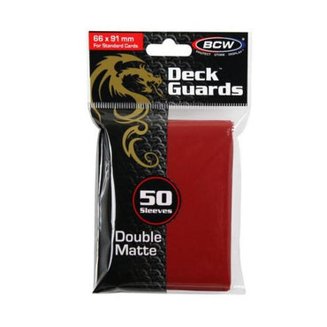 BCW Deck Guard Sleeves (50) - Red (Standard Size)