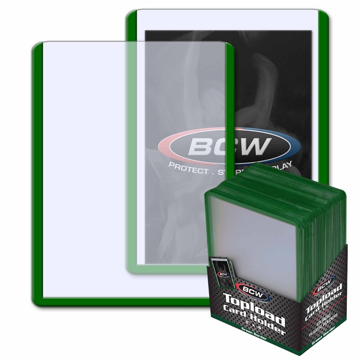 BCW - Toploader Card Holders Standard (25) (Green)