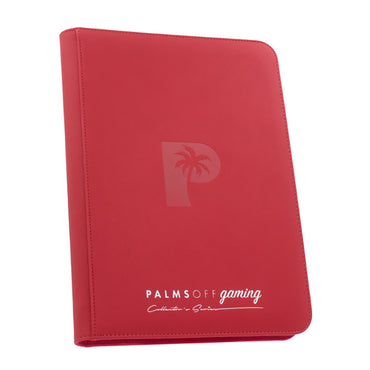 Palms Off Binder Collector Series 9-Pocket Zip Binder 360 - Red