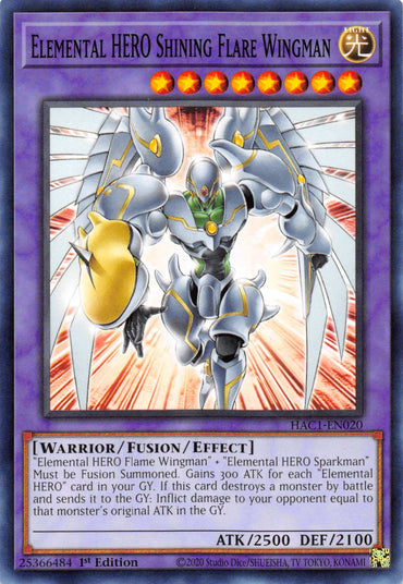 Elemental HERO Shining Flare Wingman (Duel Terminal) [HAC1-EN020] Parallel Rare