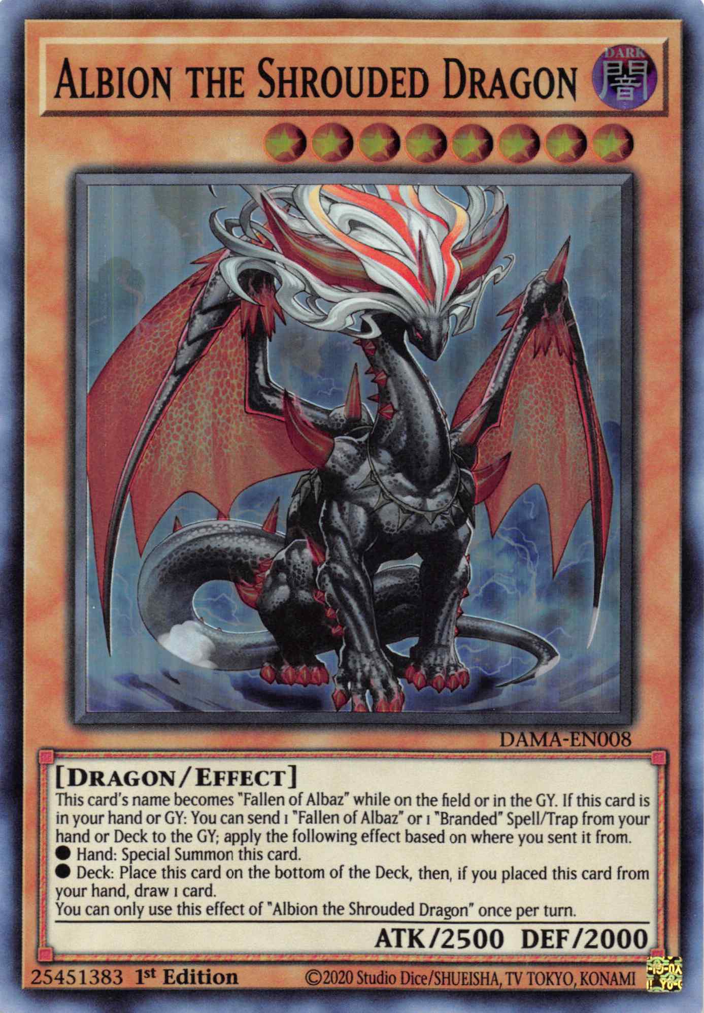 Albion the Shrouded Dragon [DAMA-EN008] Super Rare