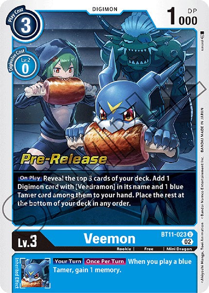 Veemon [BT11-023] [Dimensional Phase Pre-Release Promos]