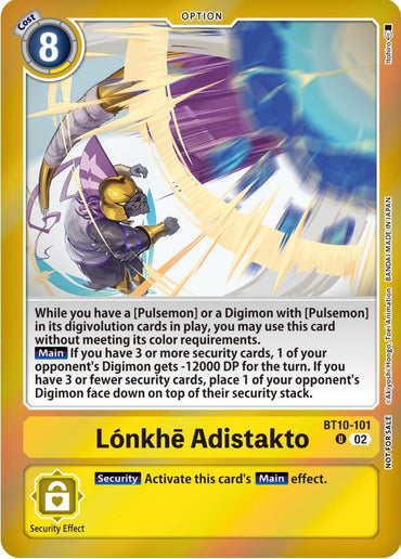 Lonkhe Adistakto [BT10-101] (Event Pack 5) [Xros Encounter Pre-Release Cards]