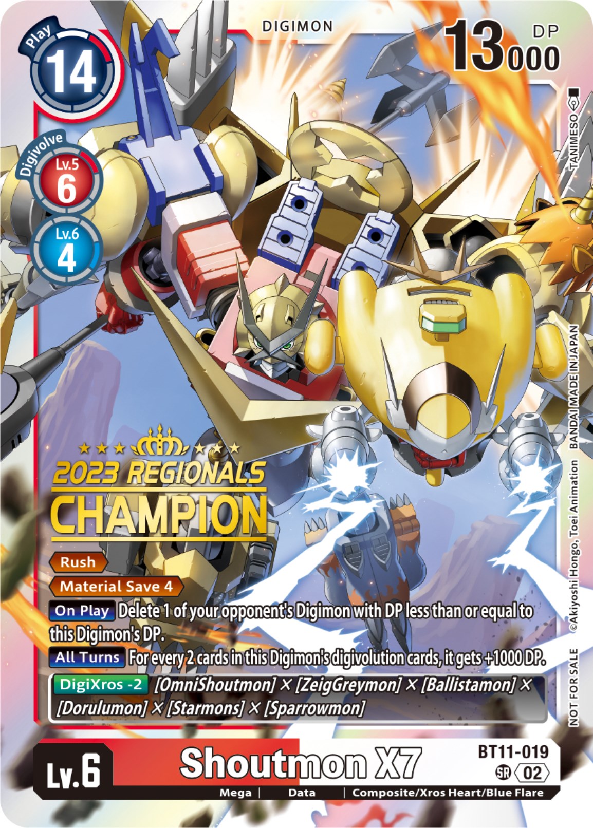 Shoutmon X7 [BT11-019] (2023 Regionals Champion) [Dimensional Phase]