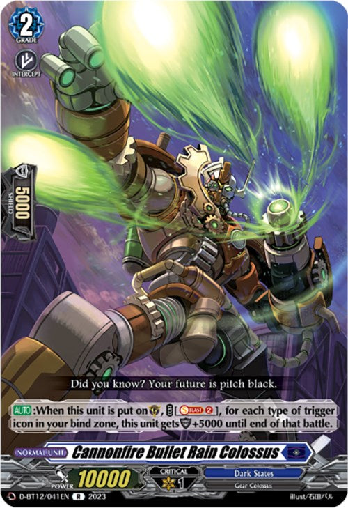 Cannonfire Bullet Rain Colossus (D-BT12/041EN) [Evenfall Onslaught]