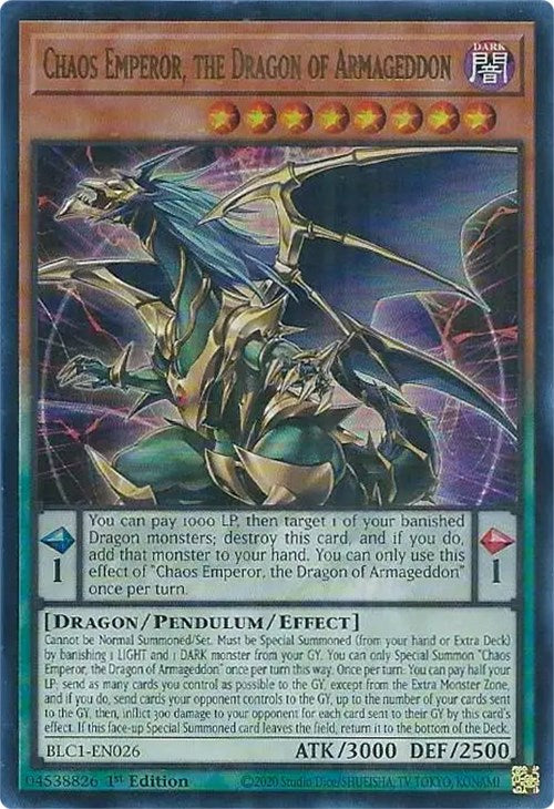 Chaos Emperor, the Dragon of Armageddon [BLC1-EN026] Ultra Rare