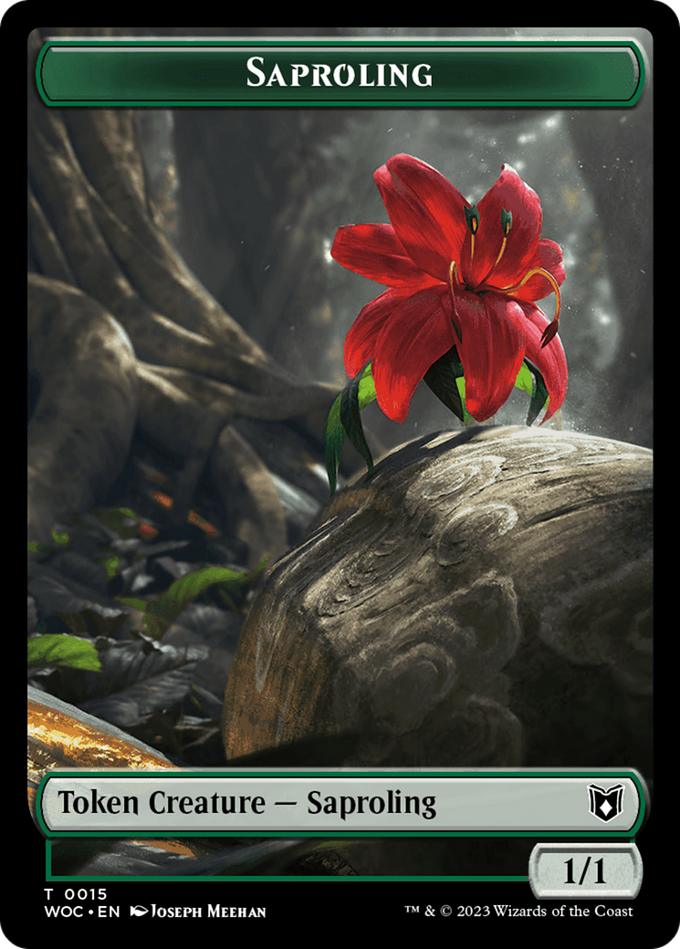 Faerie // Saproling Double-Sided Token [Wilds of Eldraine Commander Tokens]