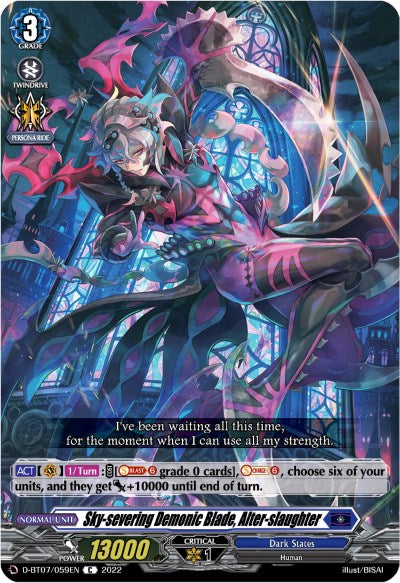 Sky-severing Demonic Blade, Alter-slaughter (D-BT07/059EN) [Raging Flames Against Emerald Storm]