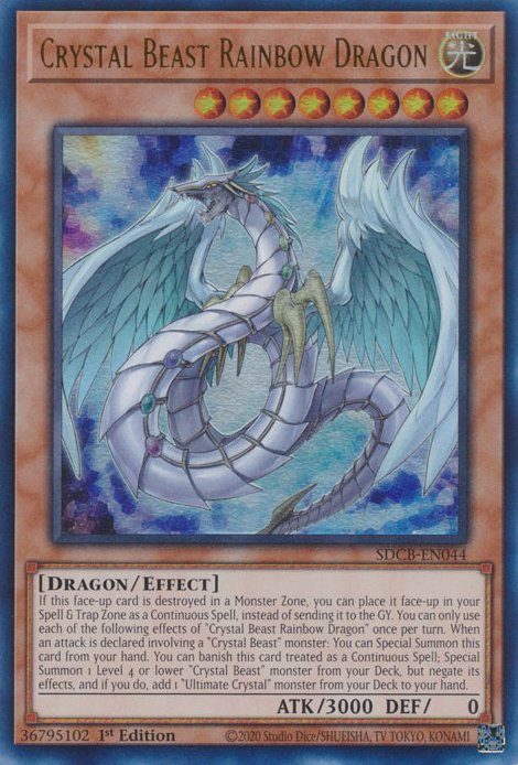 Crystal Beast Rainbow Dragon [SDCB-EN044] Ultra Rare
