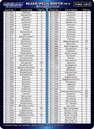 Release Special Booster Ver.1.0 Index Card (Player 1) [Release Special Booster Ver.1.0]