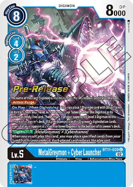 MetalGreymon + Cyber Launcher [BT11-030] [Dimensional Phase Pre-Release Promos]