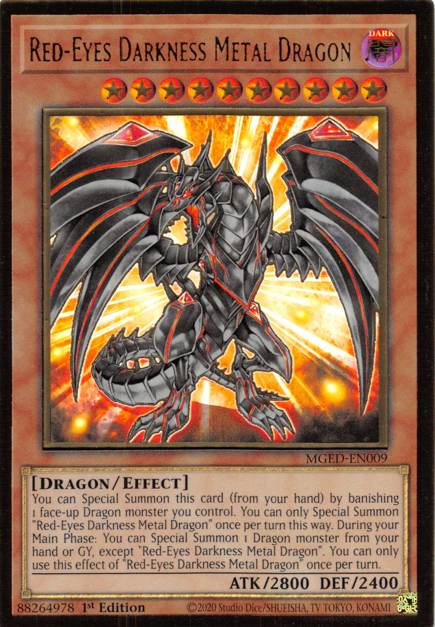 Red-Eyes Darkness Metal Dragon [MGED-EN009] Gold Rare