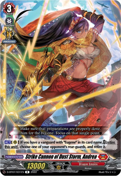 Strike Cannon of Dust Storm, Andrea (D-BT07/031EN) [Raging Flames Against Emerald Storm]