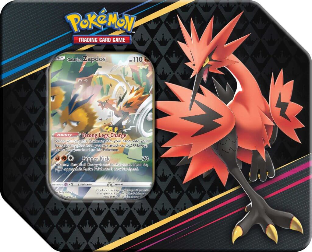 Pokemon TCG: Crown Zenith Tin - Galarian Birds *Sealed* (Warning - May Contain Spanish Packs)