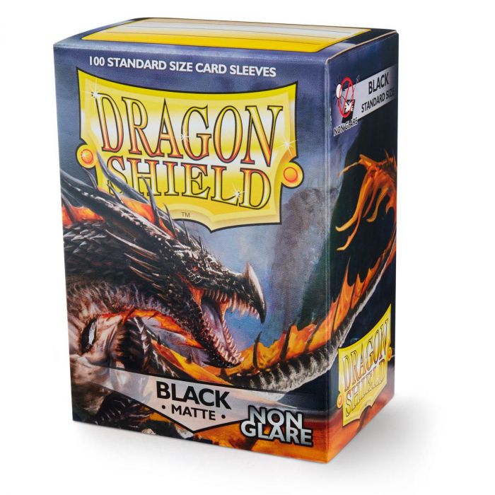 Dragonshield Sleeves - Matte Black NON-GLARE (Standard Size 100 Pack)