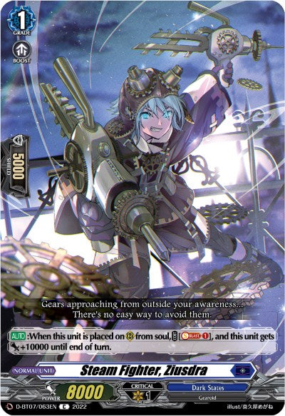 Steam Fighter, Ziusdra (D-BT07/063EN) [Raging Flames Against Emerald Storm]