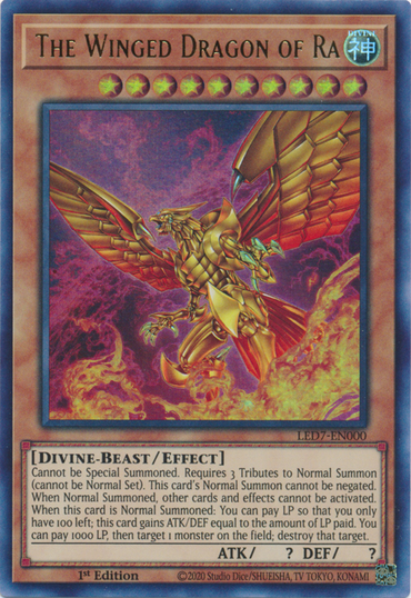 The Winged Dragon of Ra (Alternate Art) [LED7-EN000] Ultra Rare