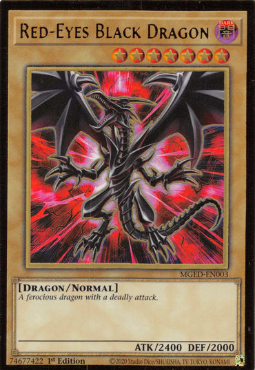 Red-Eyes Black Dragon (Alternate Art) [MGED-EN003] Gold Rare