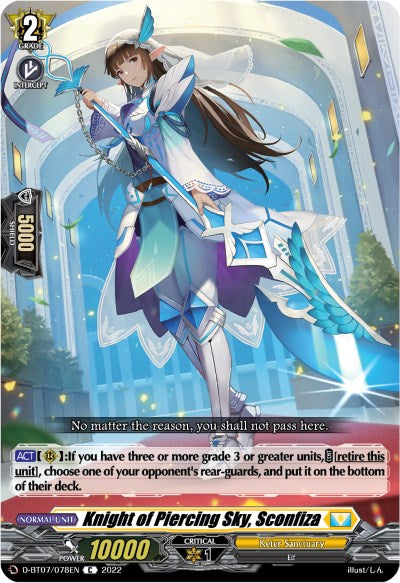 Knight of Piercing Sky, Sconfiza (D-BT07/078EN) [Raging Flames Against Emerald Storm]