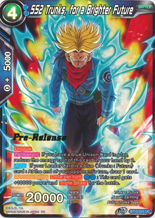 SS2 Trunks, for a Brighter Future (BT10-043) [Rise of the Unison Warrior Prerelease Promos]