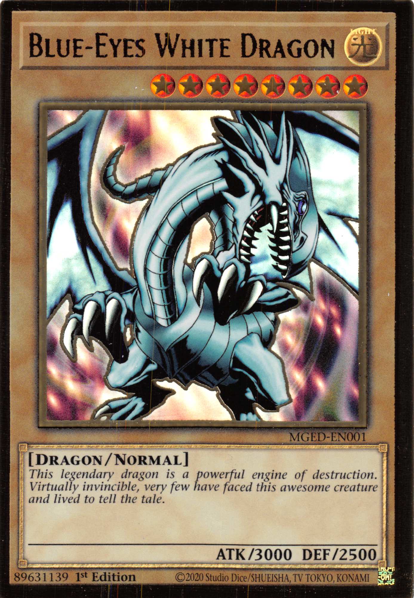 Blue-Eyes White Dragon (Alternate Art) [MGED-EN001] Gold Rare