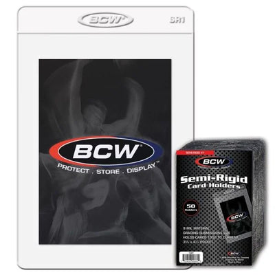 BCW - Semi-Rigid Card Holders #1 (3" 5/16 X 4" 7/16) - 50 Pack